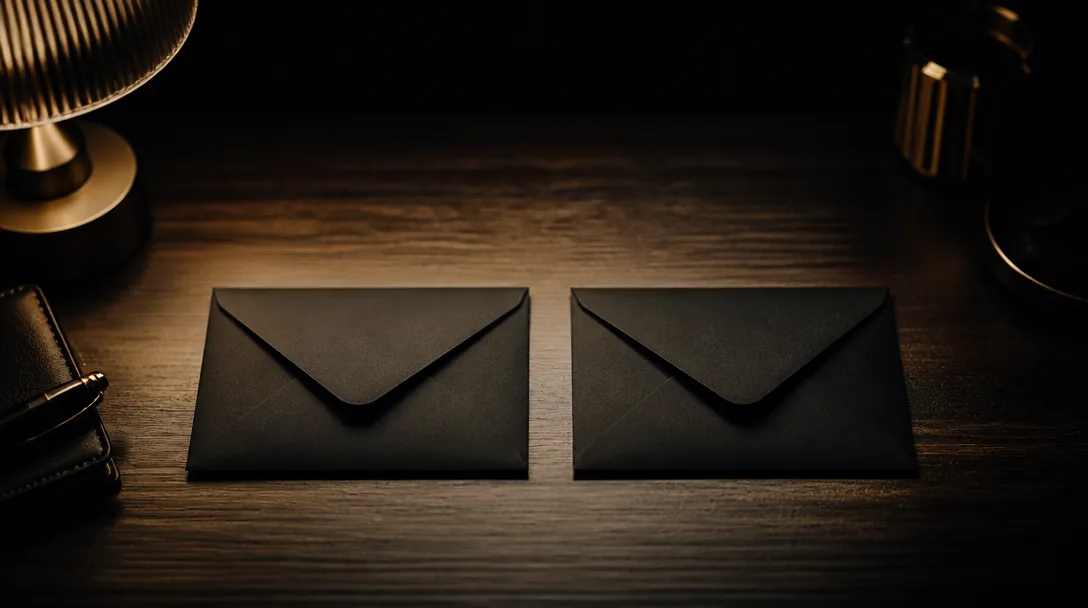 Två linjer som möts i mörk minimalistisk komposition