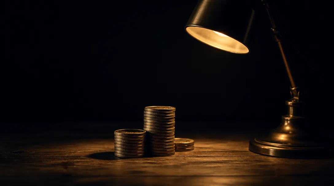 Mörk minimalistisk komposition med en enskild ljuslinje